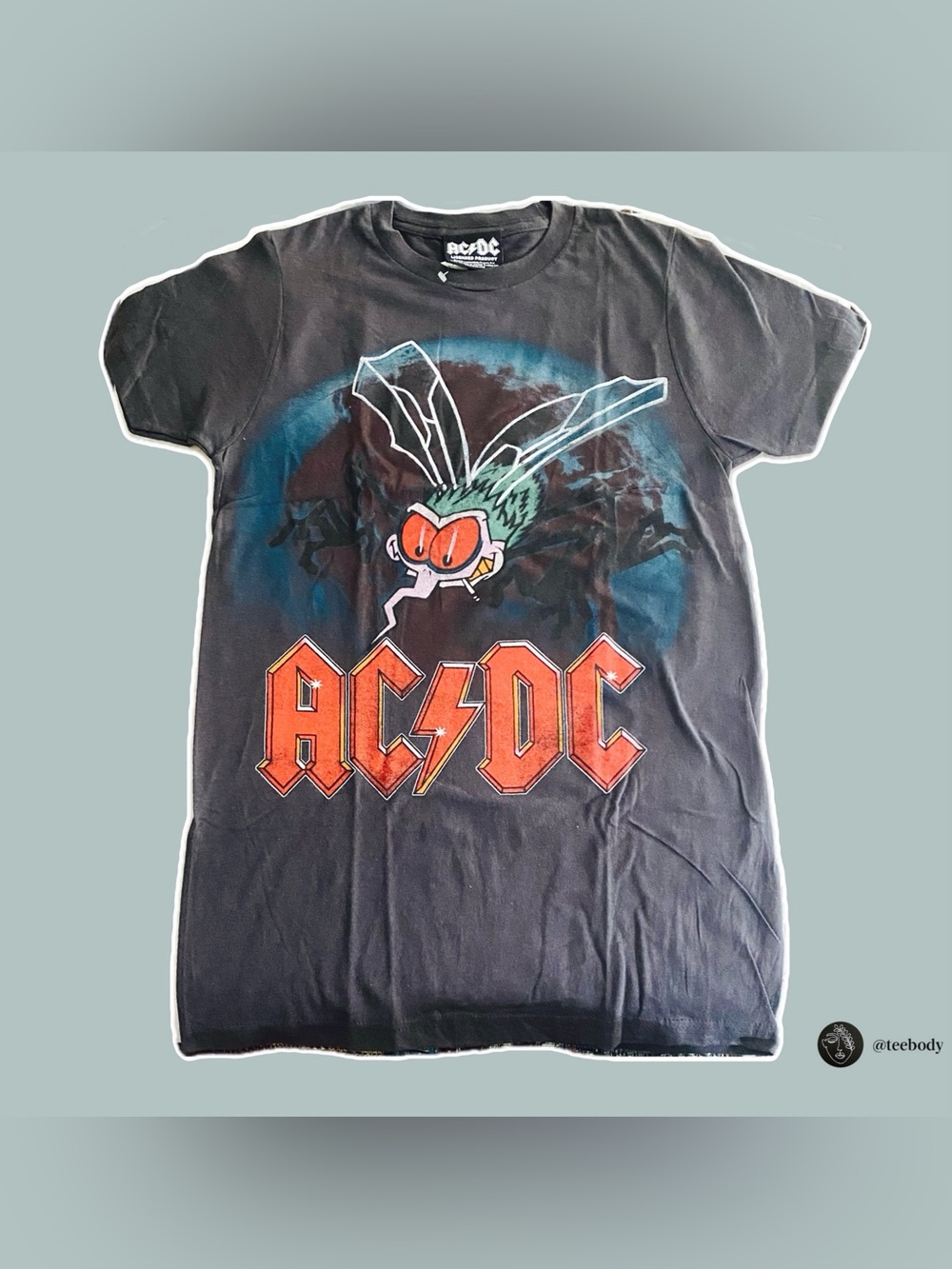 AC/DC Fly On The Wall Tour 1985 Graphic Tee Shirt Size S Double Sided